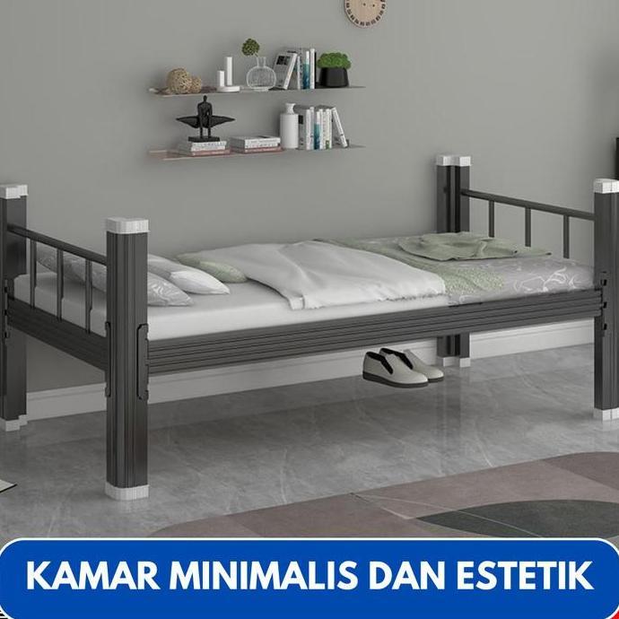 Allo- [ Terlaris ] Ranjang Tidur Tingkat Besi Tebal Anti Karat Dipan Kasur Tingkat Untuk Dewasa & An