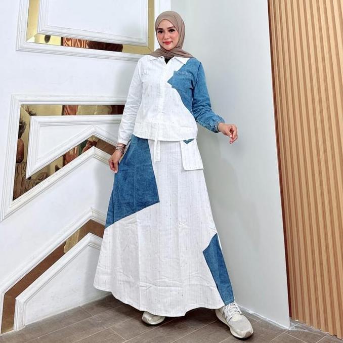 Takeru One Set Jeans Fashion Muslim Wanita Kekinian