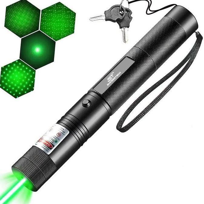 GKJ_MENOR - SUKSESTECH LASER SENTER POINTER HIJAU RE DENGAN BATRE DAN TEMPAT CAS BATRAI BERBAHAN ALU