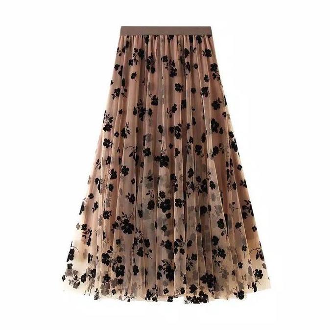 ROK TUTU BUNGA TIMBUL PREMIUM IMPORT, ROK TUTU BUNGA VELVET IMPORT Wanita