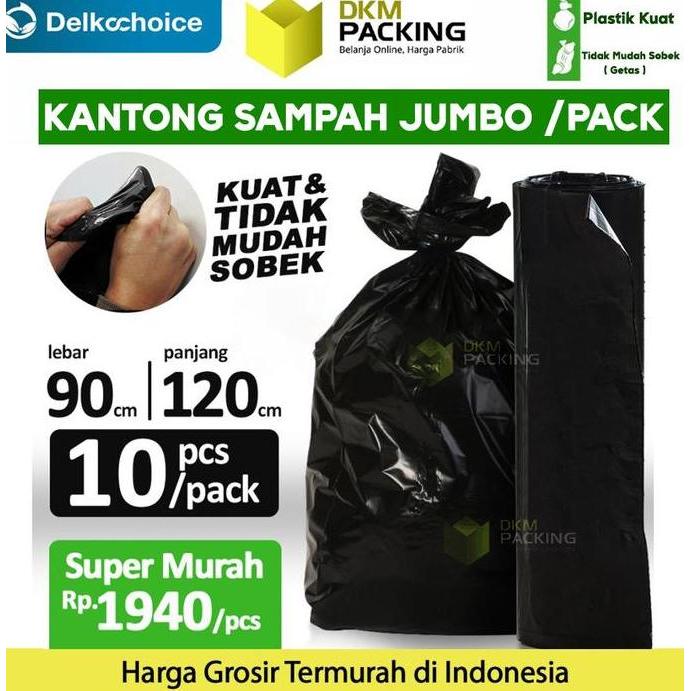 Clapix- Kantong Plastik Sampah Hitam Tebal 90X120Cm Trash Bag Jumbo - Pack