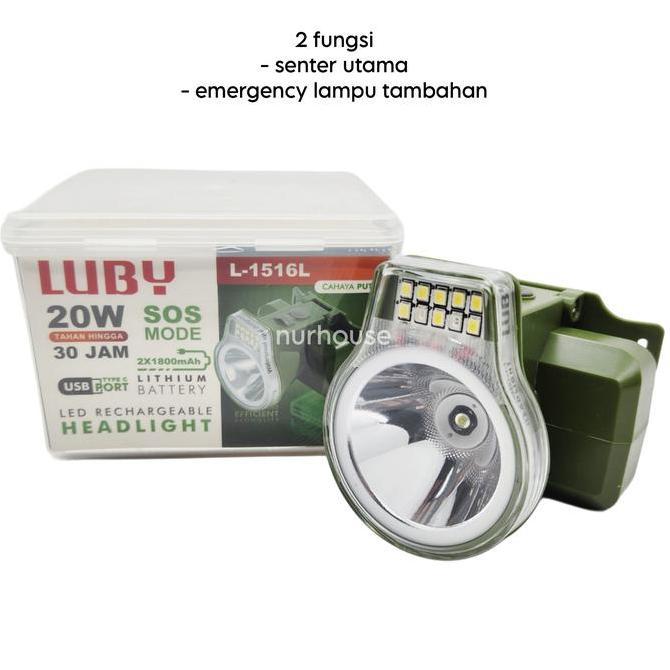 Senter kepala Luby 20 watt L-1516L Senter Luby 1516 Luby