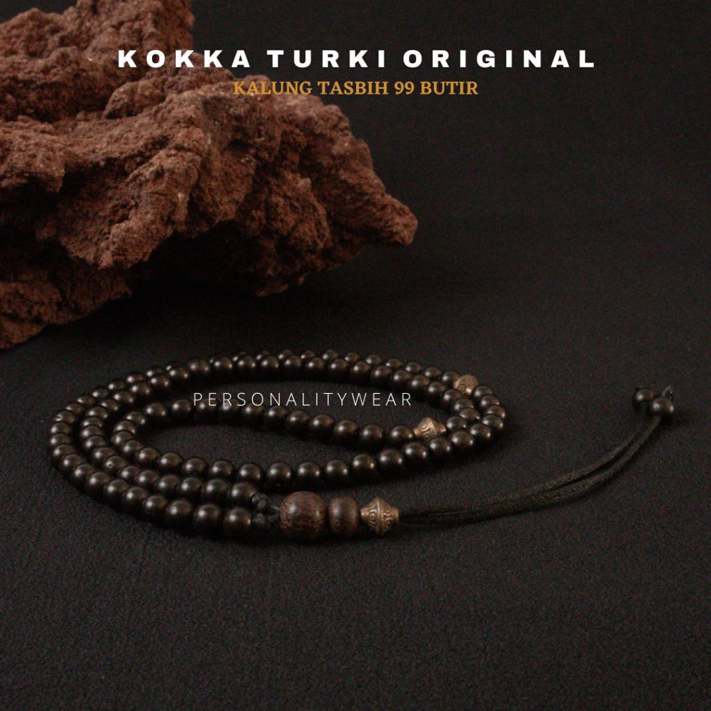 Kalung Tasbih Tasbeh Pria Wanita Keren 99 Butir Kecil Cantik Premium Kayu Koka Kokka Kaokah Asli 100