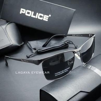 Ready Kacamata Polarized Hitam Pria Original Import 100% Anti Uv Frame Titanium Gaya Keren- P 7868