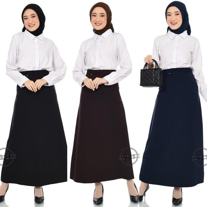 Griloff- Rok Kerja Wanita Panjang Rok Hitam Panjang A Line Skirt Payung Standar Dan Jumbo Big Size R