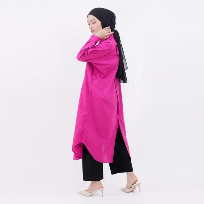 (BEST SELLER) Kemeja Wanita Panjang Dwyne Tunik Linen Atasan Polos Remaja