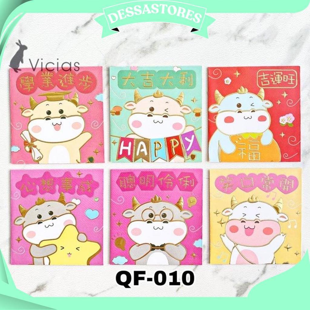 6Pcs Angpao Sapi Kerbau Lucu Imlek Sincia Tahun 2021 Hoki Angpau V Ori