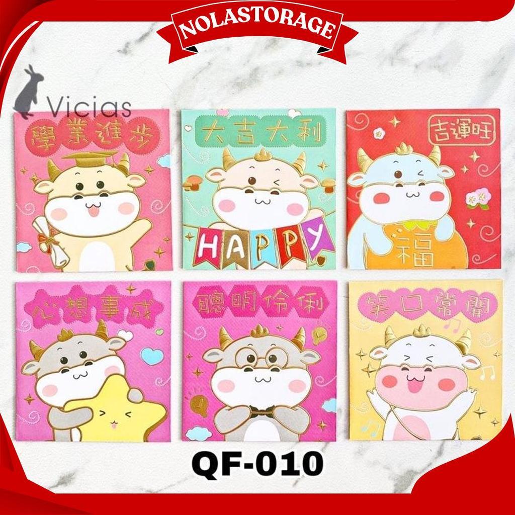 6Pcs Angpao Sapi Kerbau Lucu Imlek Sincia Tahun 2021 Hoki Angpau V Promo