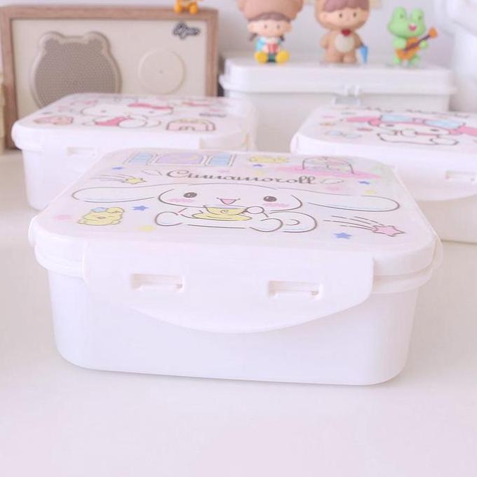 Container Snack Lunch Box  Kotak Makan Bekal Plastik Putih