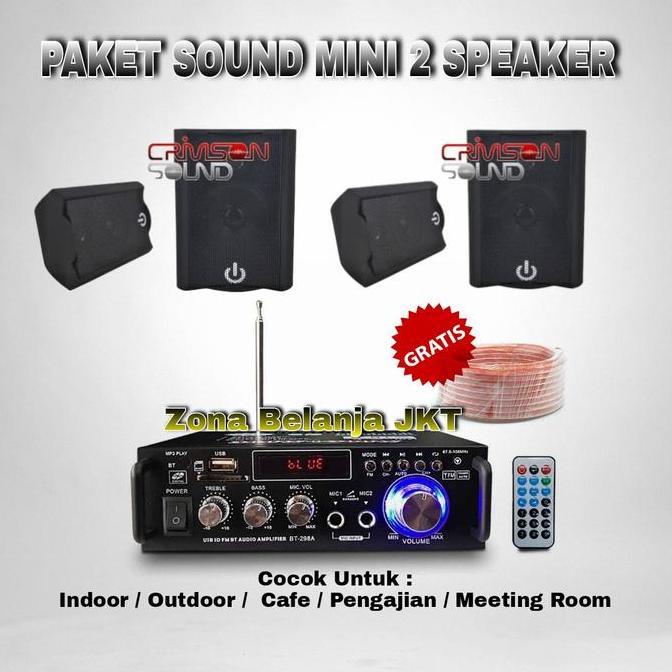 DR107 - Paket Sound System Cafe Audio Mini Amplifier 2 Speaker