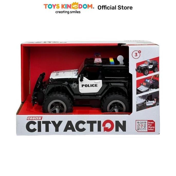 CRUZER 1:16 CITY ACTION FRICTION JEEP POLICE - HITAM