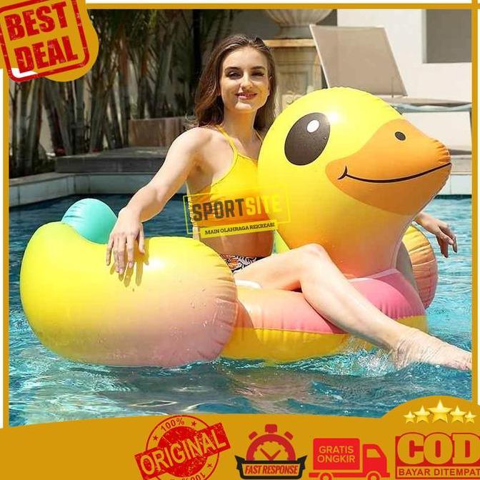 Intex Yellow Duck Ride-On Ban Bebek Pelampung Renang Ride On
