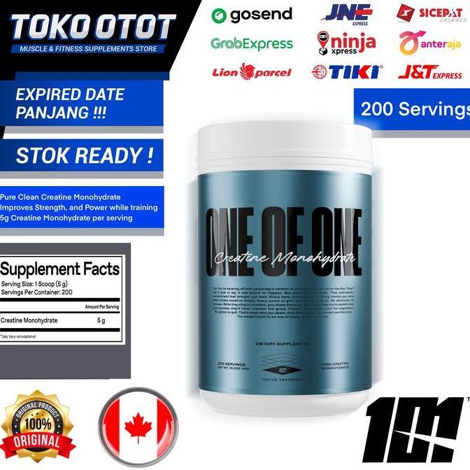 ONE OF ONE Pure Creatine Monohydrate Unflavored 200 Servings 1000gr Recovery Boost Strength Power Su