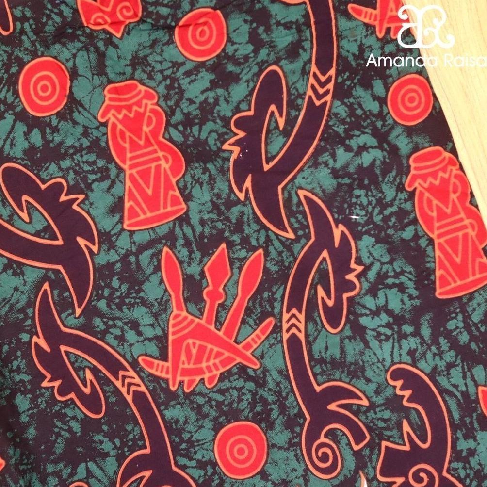 Promo Bulan Ini Kain Batik Meteran Potongan Motif Cenderawasih Papua - Hijau