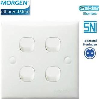 Trikikal- Morgen Mg-8884 Saklar Empat 4 Gang 1 Arah 4 Gang 1 Way Switch - Sni