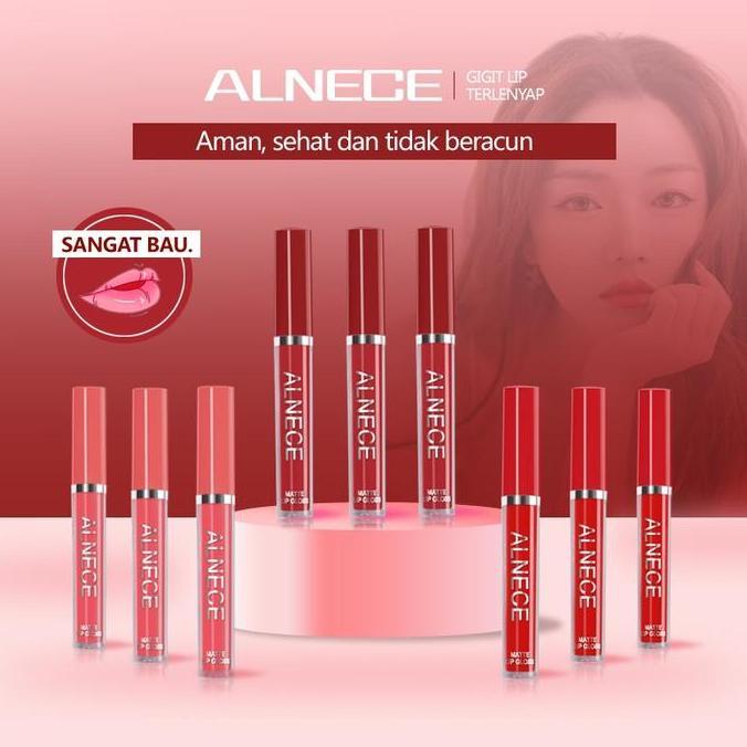 Bytlip- Alnece 6 Set Lip Gloss Lipgloss Matte Lembut Tahan Lama Melembabkan Dengan Lipstick Lipstik