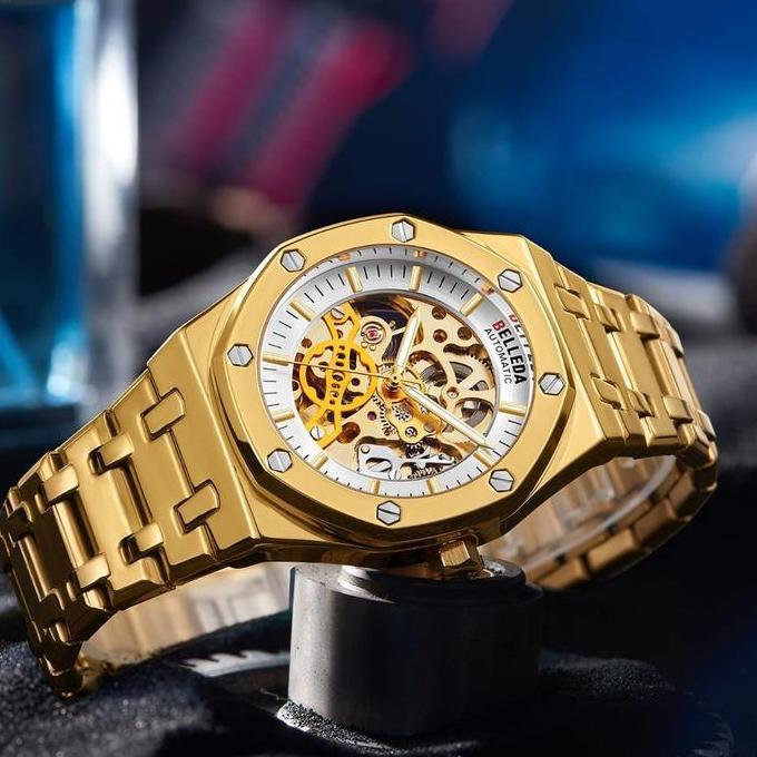 Wgwg- Diskon Jam Tangan Belleda 9532 Autometic Original Rantai Stainless Watchs