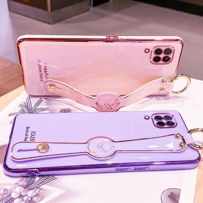 SAMSUNG M12 A12 SOFT CASE TALI SLEMPANG STRAP PLATING GLOSSY SILIKON (TERBAIK) (TERBARU) (TERMURAH)