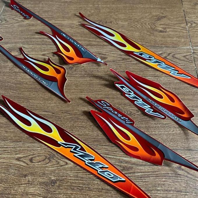 striping mio sporty 2007 Api Merah logo mio sporty api 2007 ori Maroon Terlaris