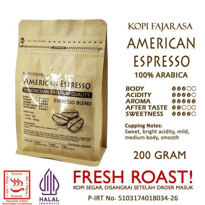 Kopi Fajarasa American Espresso Biji Kopi Espresso Blend 200 gram