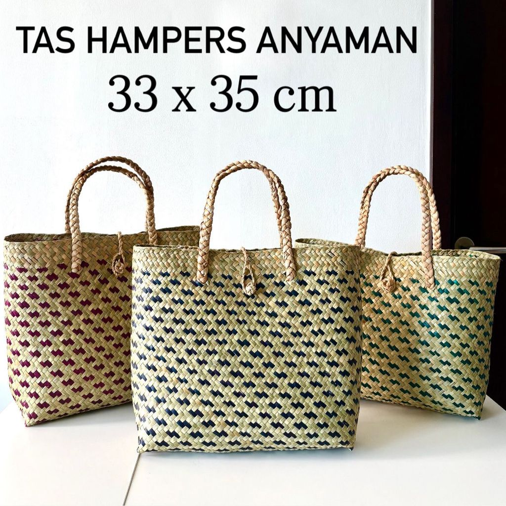 TAS PURUN PERSEGI PANJANG / TAS ANYAMAN / TAS HAMPERS SPOVENIR / TAS HAMPERS NATAL LEBARAN / TAS SOU