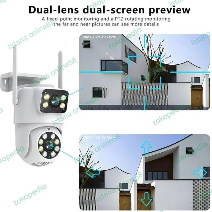 Scuritoi- Ip Camera Cctv Icsee Dual Lensa Outdoor Waterproof Wifi