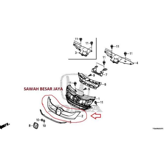 List Lis Garnish Cover Chrome Gril Grill Grille Depan Honda City Gm6 2014 2015 2016 2017 Original Te