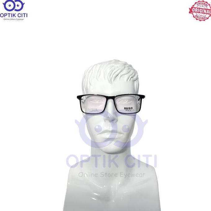 Frame Kacamata Pria Titanium Dugo 6046 Kotak Ringan Size Lebar Original Terlaris