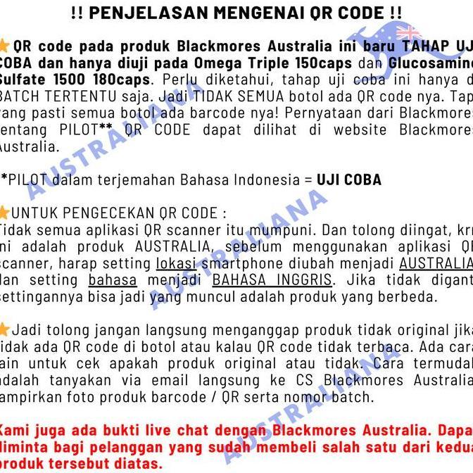 Hololoo- Blackmores Odourless Fish Oil 1000Mg 400 Capsules Omega3 Omega 3 1000 Mg Kapsul