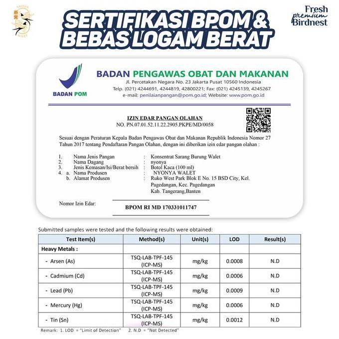 Healtiwi- Nyonya Walet - Minuman Sarang Walet - Bird Nest Drink - Classic Nest (80% Bird Nest) - Box