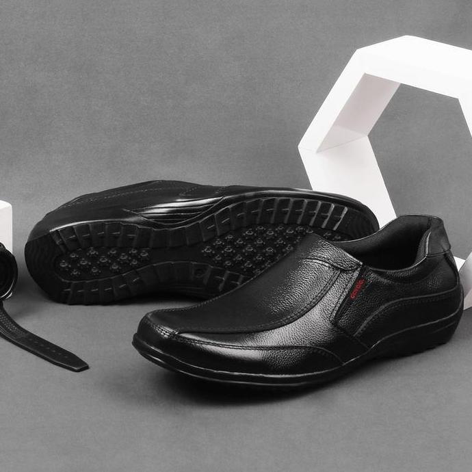 Kakikaki- Sepatu Pria Pantofel Kerja Formal Kulit Sapi Asli Kasual Handmade Cibaduyut Shoes Hitam Fa