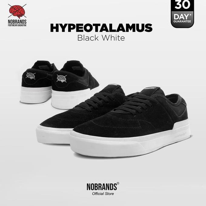 Kakikaki- Sepatu Nobrands Footwear Hypotalamus Black White Casual Sneakers Shoes Pria Hitam Putih Su