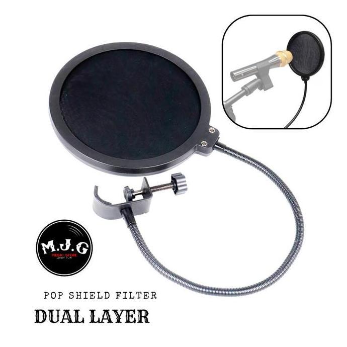 Pop Shield Filter Saringan Suara Microphone Mikrofon Recording Mic