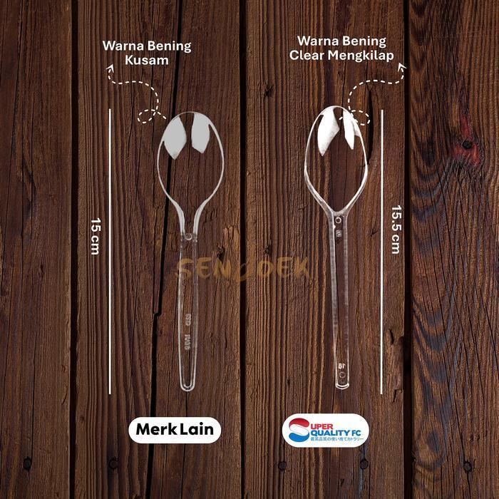 Sendok Plastik Bening / Sendok Makan Panjang Tebal / Sendok Plastik Tebal Per Dus