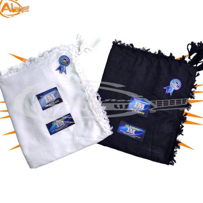 Cute- Sorban Alkhas Polos Hitam Putih Surban Syal Rumbai Ronce Tactical Kualitas Premium