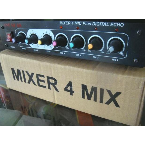 MIXER 4 MIC + DIGITAL ECHO "ANDALAS" (COCOK UNTUK TOA & KARAOKE)