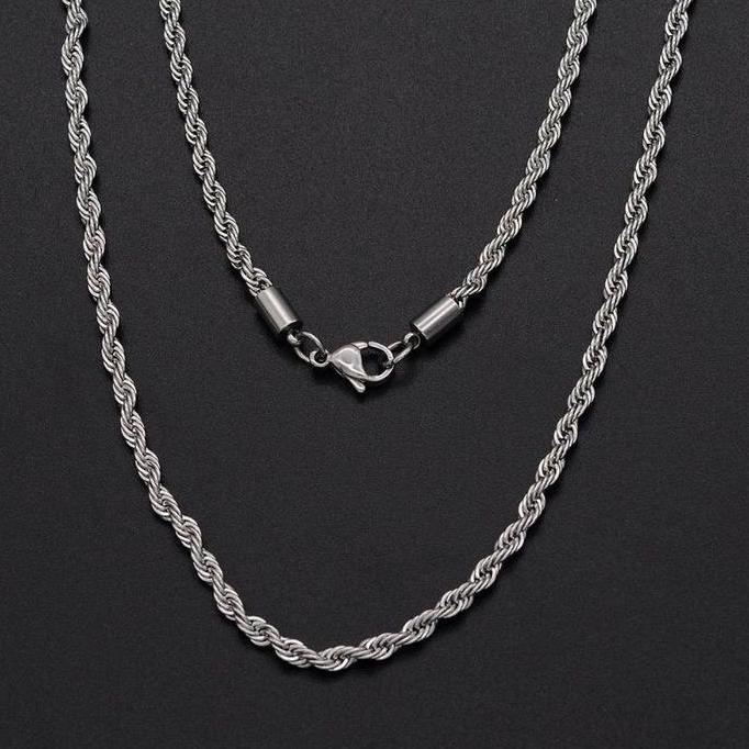 Kilaugaya- Kalung Titanium Model Tambang Anti Karat Kalung Tambang Titanium