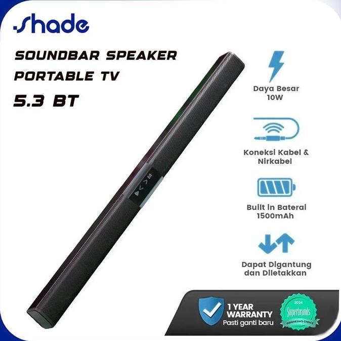 Shade Speaker TV Soundbar Wireless Bluetooh 5.3 Home Theater Dual Connection Ultra compact Design Ga