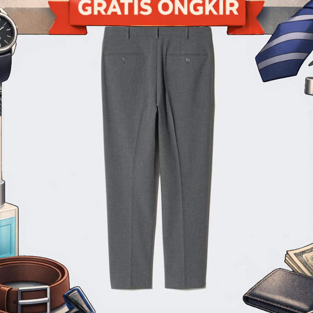 Celana Smart Angkle Katun Panjang Pria Uniqlo Original