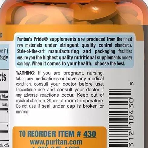 Cod,Bisa- Puritan Pride Vitamin C 500 Mg - 100 Kaplet Rose Puritans Puritan'S