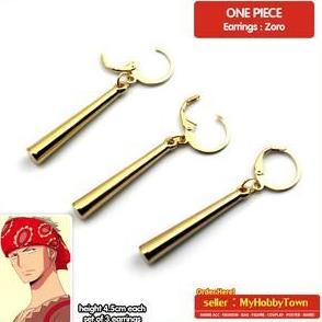 Goldsand- Anting One Piece - Roronoa Zoro Cosplay
