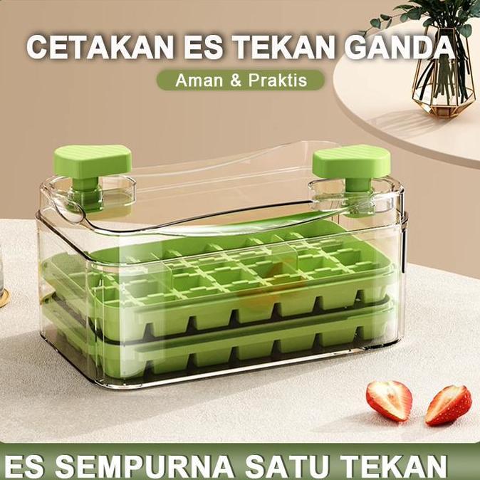 Cookwill- Jc Ice Cube Maker 28 Grid Cetakan Es Batu Kristal Transparan, Pembuat Es Batu Mini Praktis