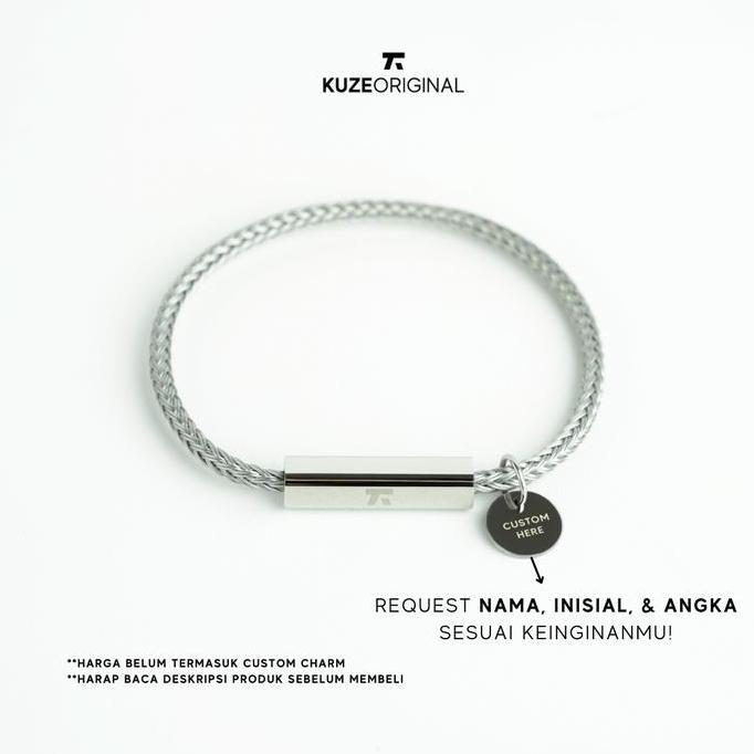 Goldsand- Kuze Original Gelang 316L Stainless Steel Collection-Berkley Bracelet Hitam & Silver Anti 