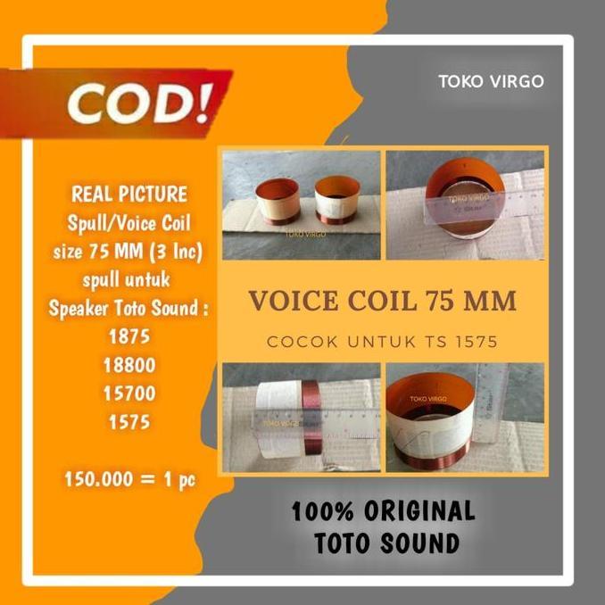 ORIGINAL Spull Voice Coil 75 MM/Spool 3" Sepul 3 Inch/Toto Sound 18800