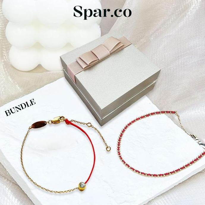 Goldsand- Spar.Co Gelang Pembawa Keberuntungan Dan Rezeki  Nagita Benang Merah  Hitam    Inisial Hur