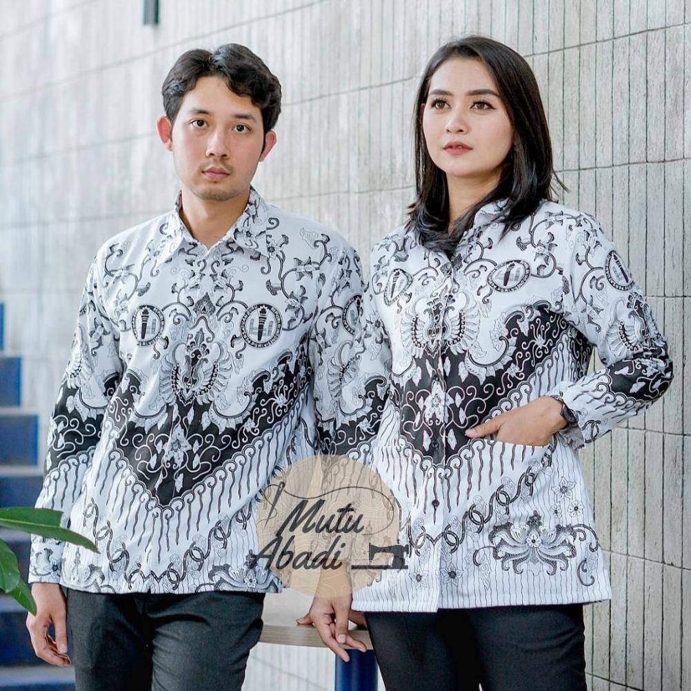 PREMIUM SERAGAM PGRI TERBARU PRIA WANITA FULL FURING BAJU PGRI PRIA TERBARU LAPIS FURING PGRI WANITA