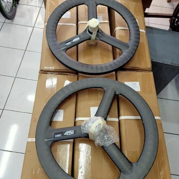 wheelset nautilus carbon 22 inch 451 atau 20+ trispok threespoke disc