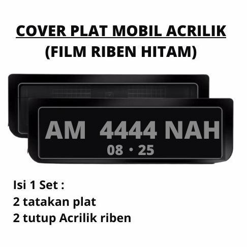 TERLARIS Tatakan plat mobil / Cover plat mobil Akrilik fil Ruben hitam