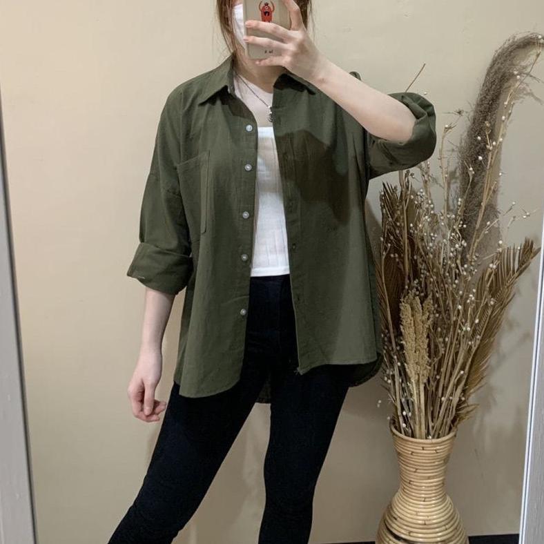 BEST SELLER KEMEJA OLIVIA /BAJU WANITA/ KEMEJA  BAHANLINEN WANITA / KEMEJA CWEK KEKINIAN