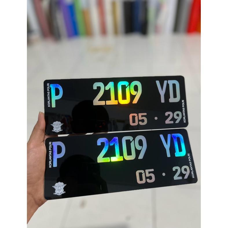 TERLARIS Plat Akrilik motor - Plat nomor Custom Hologram